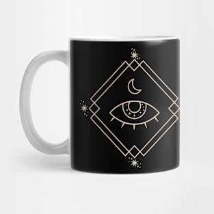 Line artwork - Mystic eye and moon symbol Mug